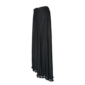 FIGUE “MATADOR” TASSEL-EMBELLISHED SILK-BLEND BLACK MAXI SKIRT SZ 4 NWT